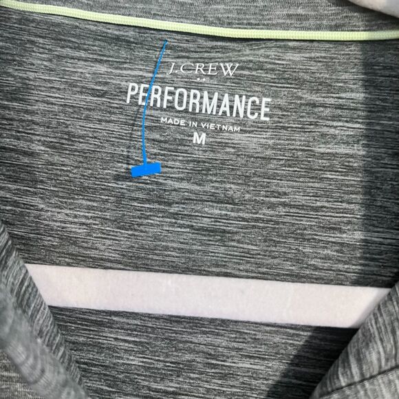 J. Crew Performance polo shirt size M heathered gray/green 20.5" P2P retail $50 - Picture 5 of 7